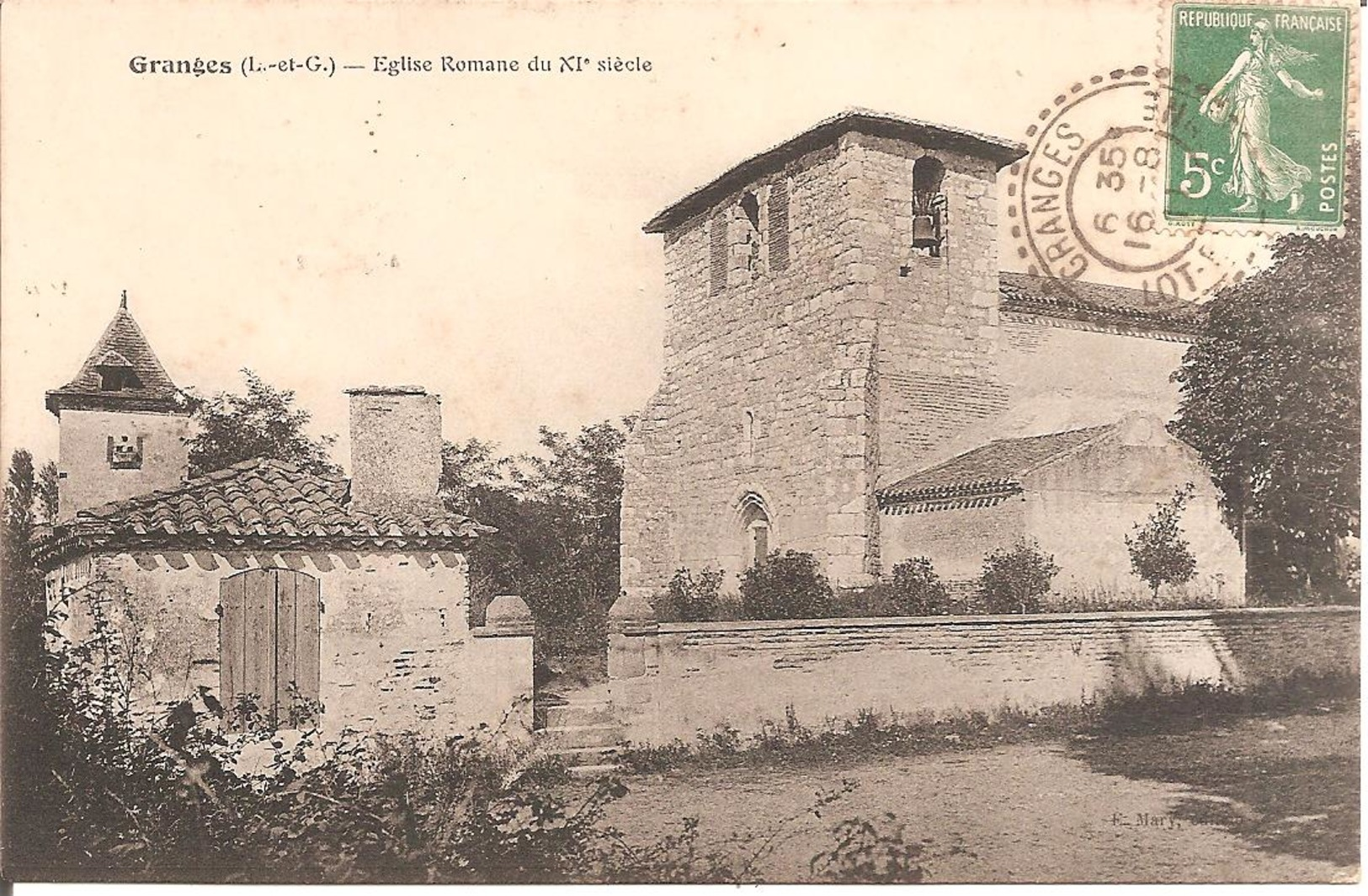 GRANGES (47) Eglise Romane Du XIe Siècle En 1911 (Carte Pas Courante) - Autres & Non Classés