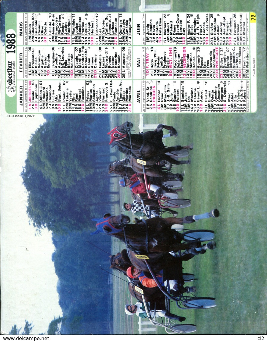# - Almanach Malin 1988 - Editeur Oberthur - Intérieur Gironde - Grand Format : 1981-90