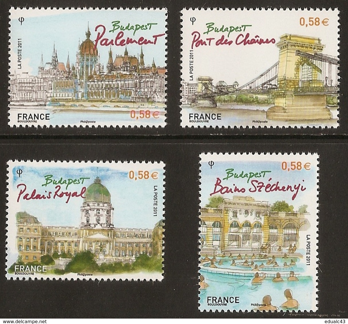 2011 -Les 4 Timbres 4538 à 4541 Du Bloc BUDAPEST -NEUFS ** LUXE  MNH - Neufs