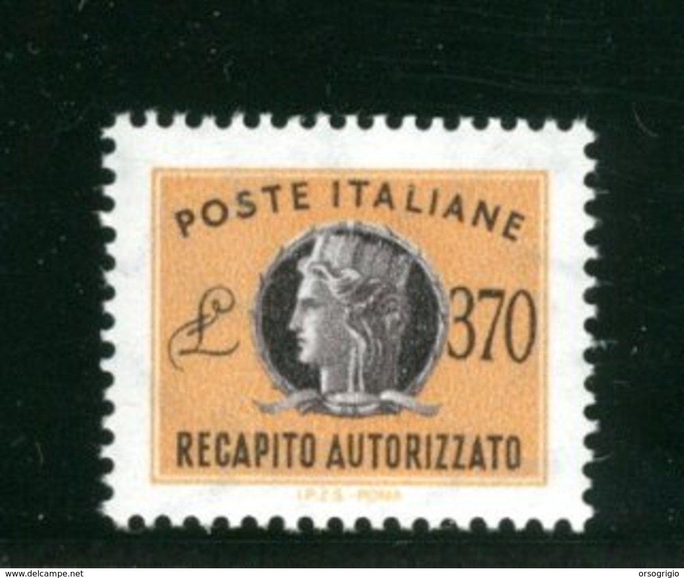 ITALIA - Italia Turrita Formato Piccolo, Filigrana Stelle - 1965 -  RECAPITO AUTORIZZATO  Lire 370  Nuovo MNH - Segnatasse