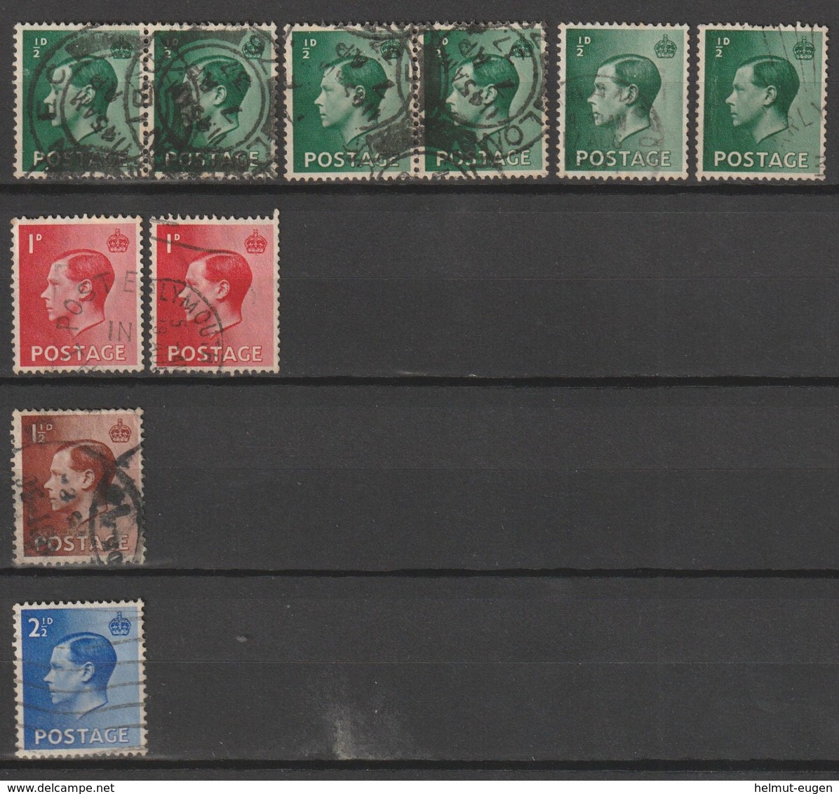 MiNr. 193 - 196 Großbritannien / 1936, 1./14. Sept. Freimarken: König Edward VIII. - Used Stamps