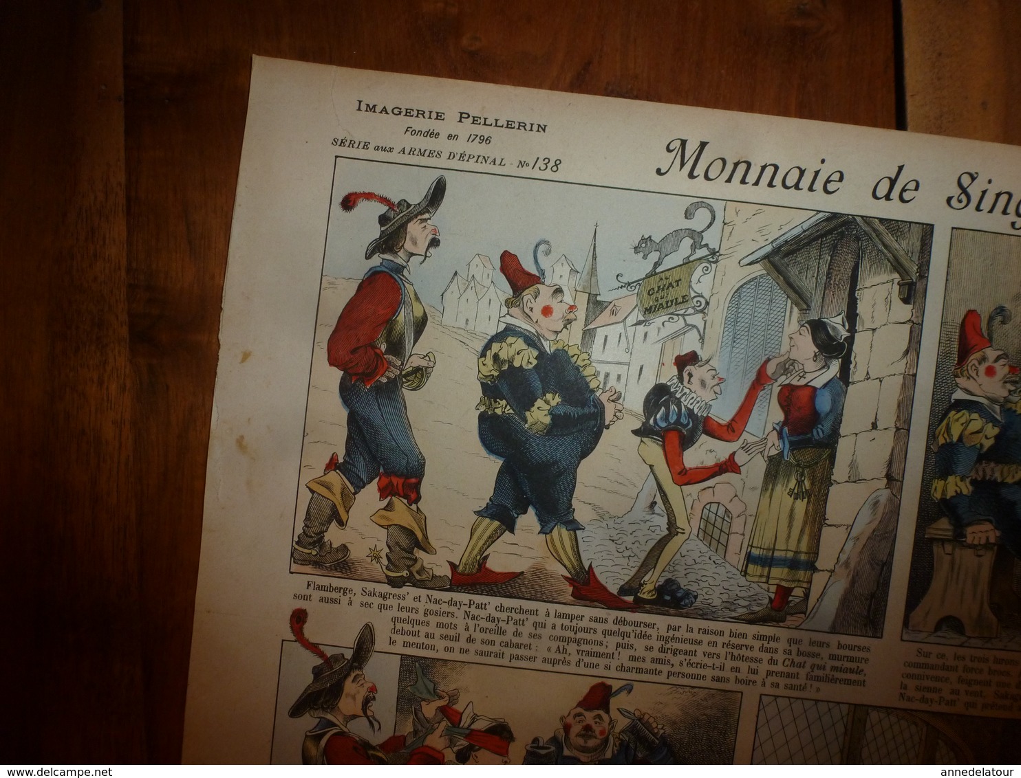 1891  Image Pellerin & Cie  "Aux Armes D'Epinal" N° 138 >MONNAIE De SINGE Au Chat Qui Miaule (Histoires & Humour ) - Collections