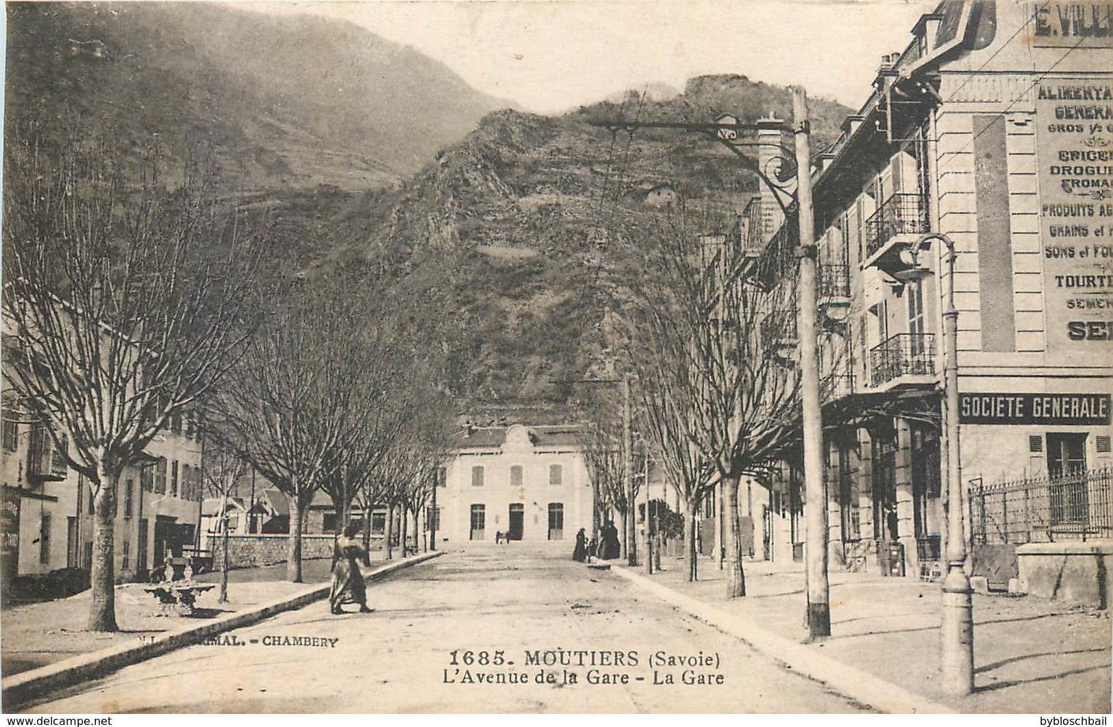 CPA 73 Savoie Moutiers L'Avenue De La Gare - Société Générale - Non Circulée - Moutiers