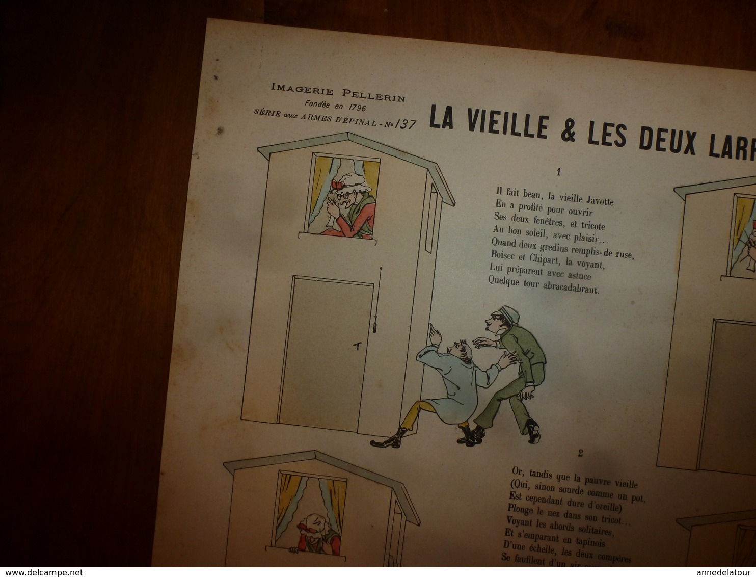 1891  Image Pellerin & Cie  "Aux Armes D'Epinal" N° 137 >LA VIEILLE & LES DEUX LARRONS (Histoires & Humour ) - Collections