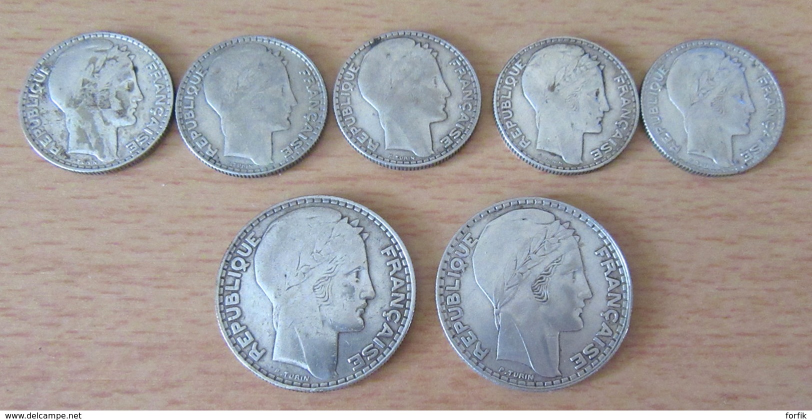 France - Lot De 7 Monnaies 10 Et 20 Francs Turin En Argent - 1931 à 1934 - TTB - Collections