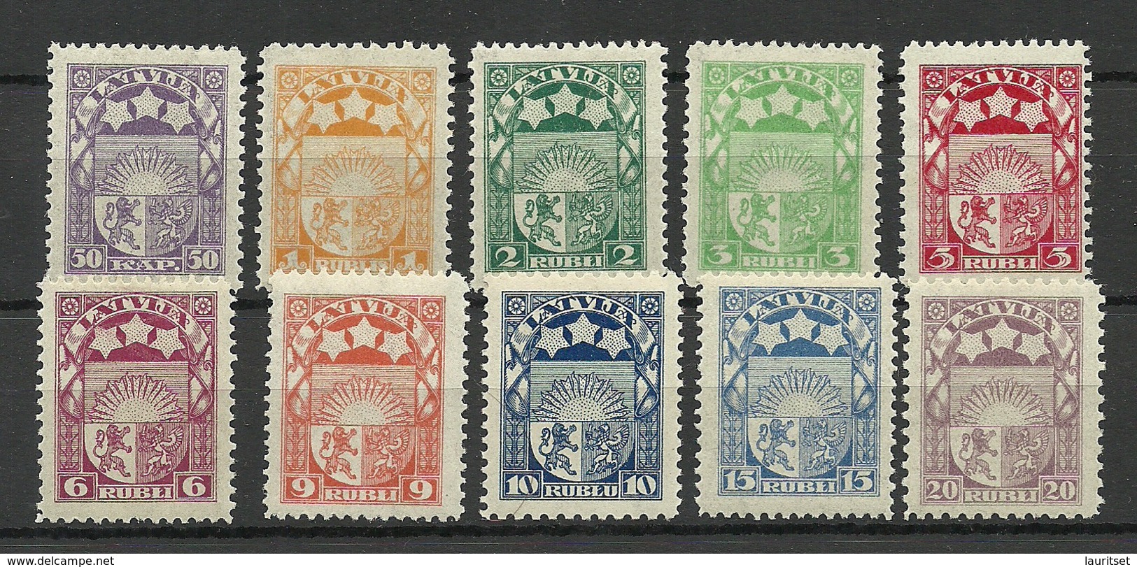 LETTLAND Latvia 1921/22 Michel 77 - 86 MNH - Lettonie