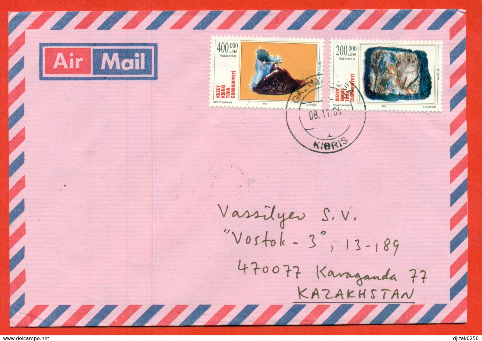 Cyprus (Turkey) 2001.Moderne Art. Envelope Really Passed The Mail.Airmail. - Covers & Documents