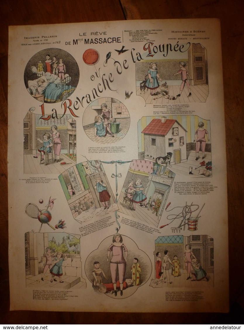 1891 Image Pellerin & Cie  "Aux Armes D'Epinal" RÊVE De Mlle MASSACRE Ou REVANCHE De La POUPÉE  (Histoires & Humour) - Collections