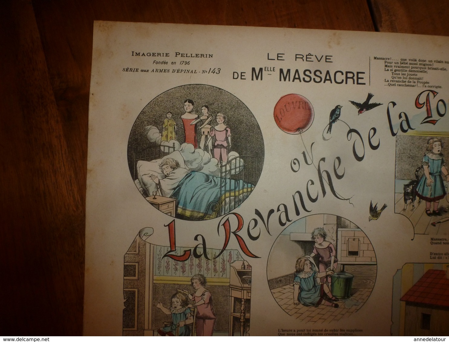 1891 Image Pellerin & Cie  "Aux Armes D'Epinal" RÊVE De Mlle MASSACRE Ou REVANCHE De La POUPÉE  (Histoires & Humour) - Collections