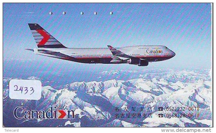 Télécarte  JAPON * CANADIAN AIRLINES  (2433)  AVIATION * AIRLINE Phonecard JAPAN  AIRPLANE * FLUGZEUG - Avions