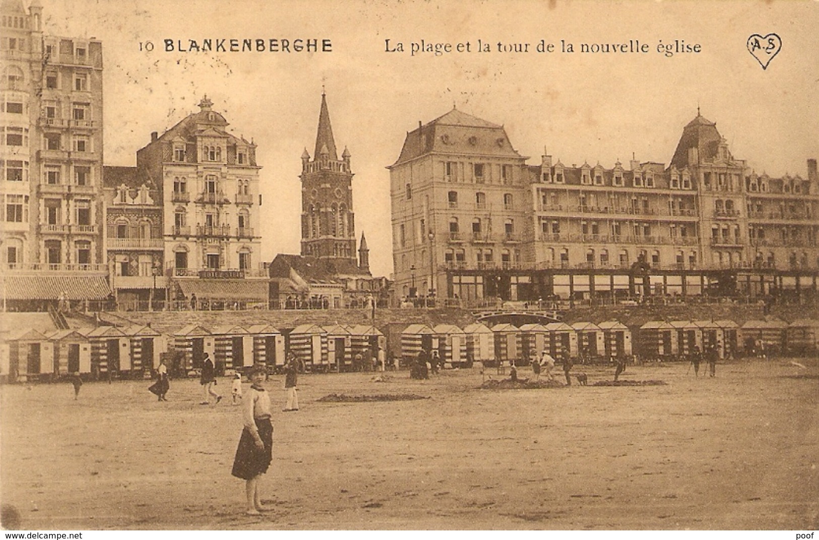 Blankenberghe / Blankenberge : La Plage Et La Tour De La Nouvelle église 1913 - Blankenberge