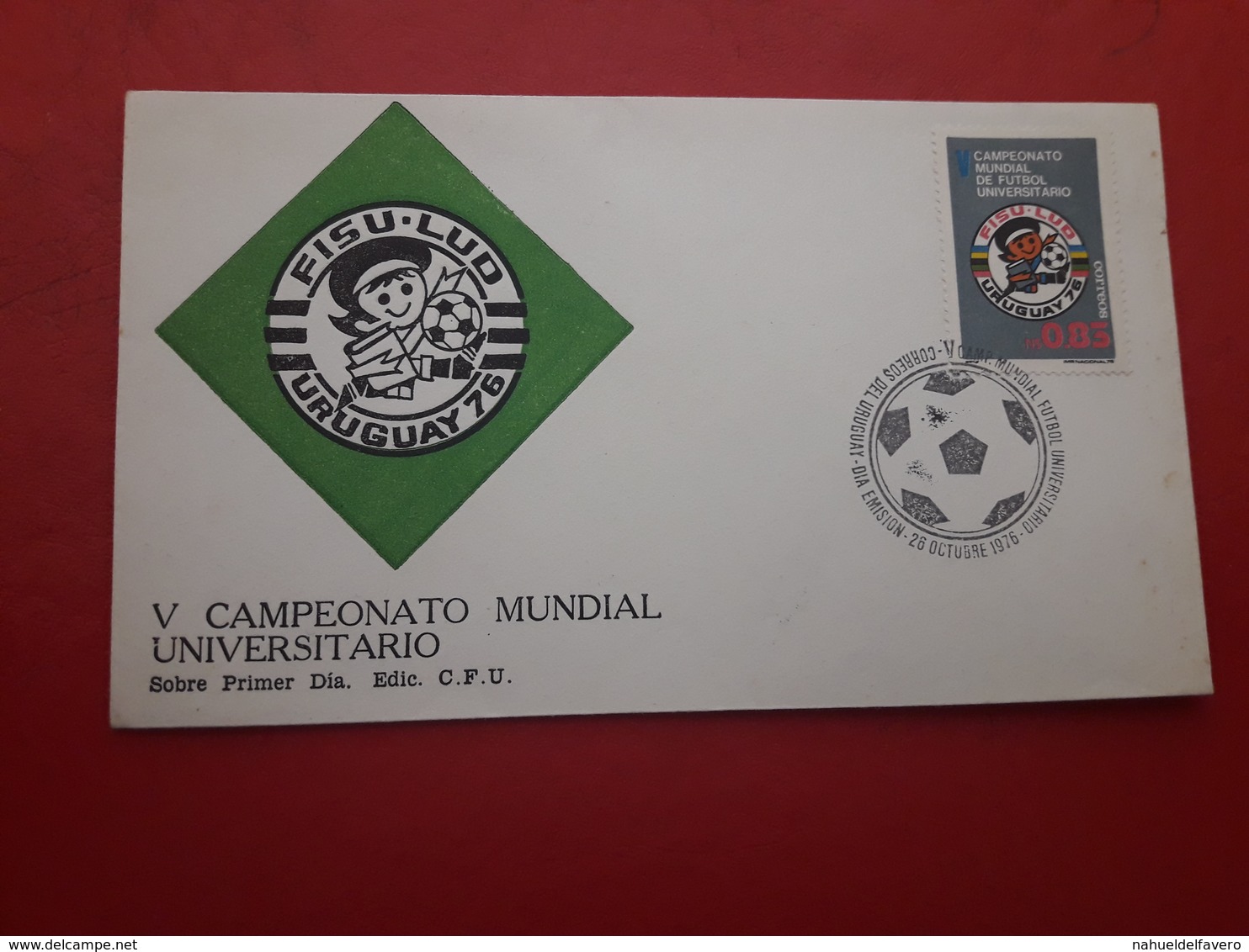 L'Uruguay FDC Un Championnat Mondial De Football Universitaire - Lettres & Documents
