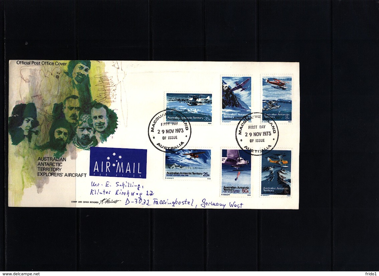 Australian Antarctic Territoriy 1973 Food Chains And Explorers' Aircraft FDCs - Briefe U. Dokumente