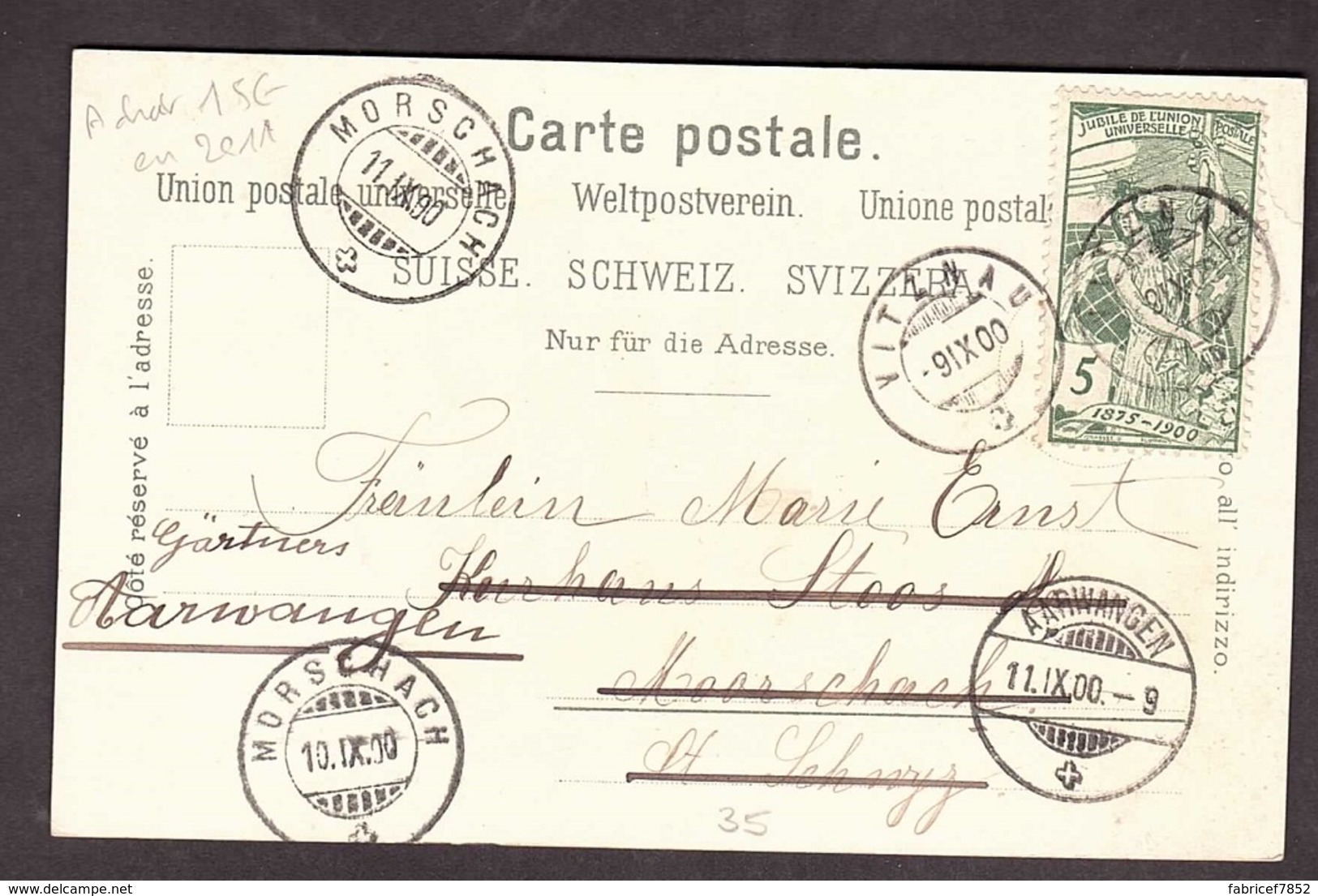 GRUSS AUS BERGEN Très Belle Carte Litho LUTTEURS De Carl KUNZLI Avec Timbre Suisse Et Cachet De 1900 De VITZNAU - Pöchlarn