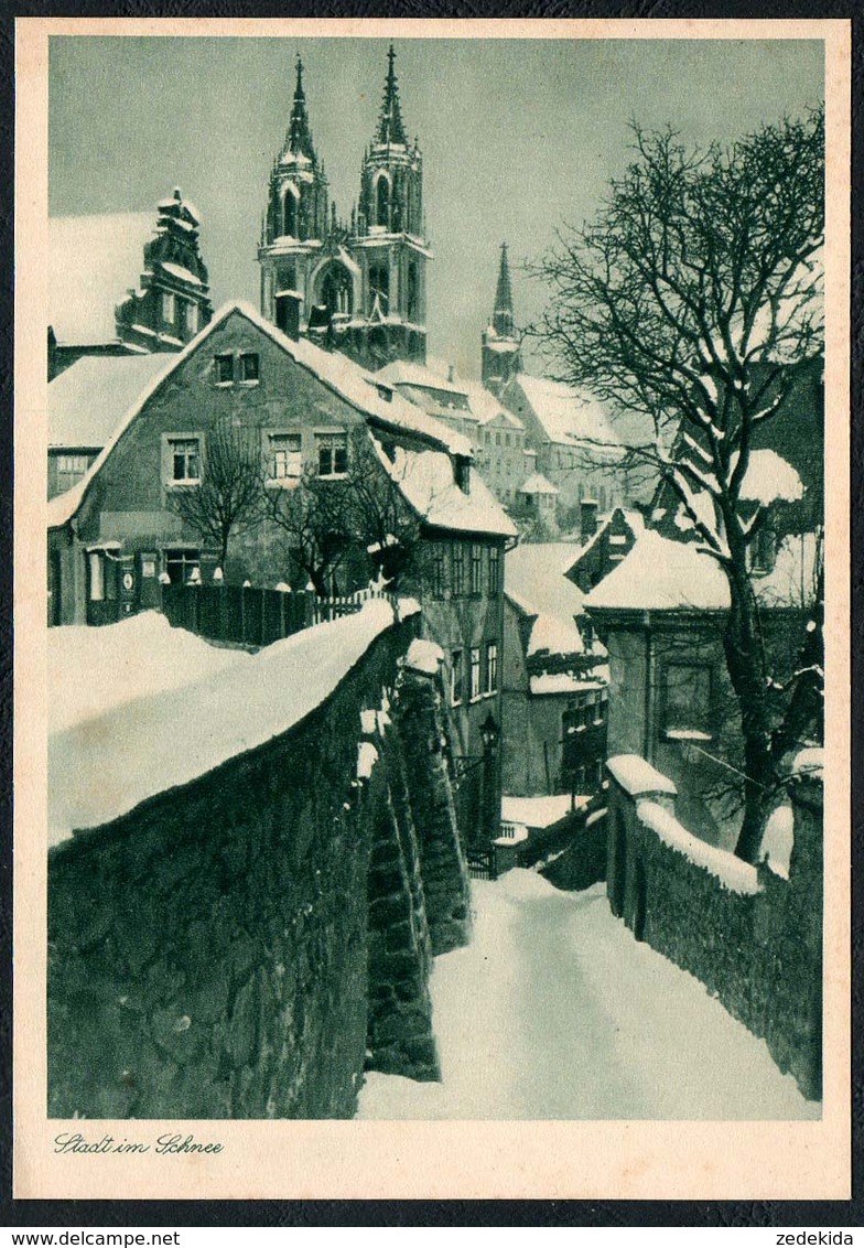 B9560 - Foto Kunstkarte - Stadt Im Schnee - Kupfertiefdruck H. Osterwald Hannover - Sonstige & Ohne Zuordnung