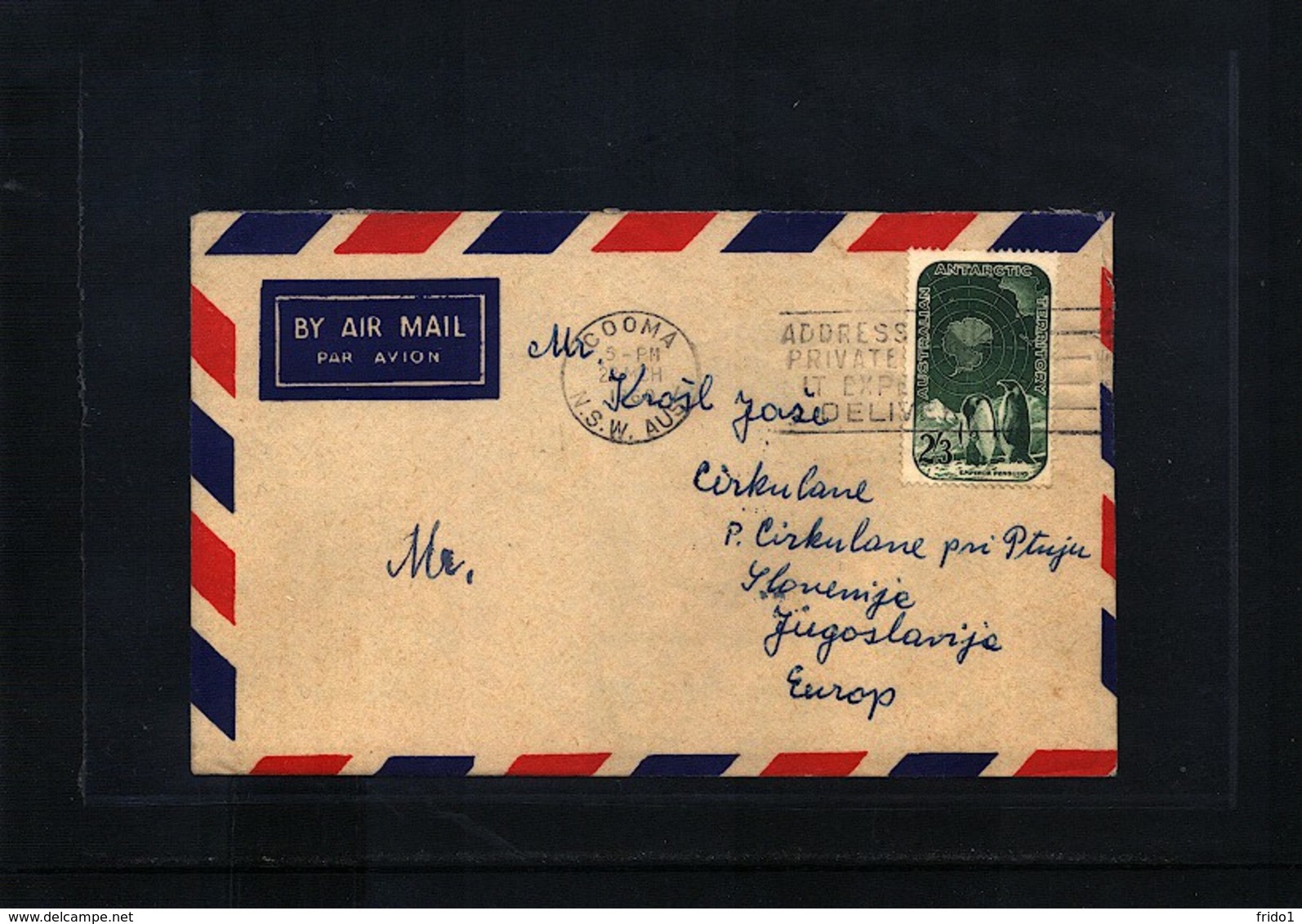 Australian Antarctic Terrritory 1960 Interesting Airmail Cover To Slovenia - FDC