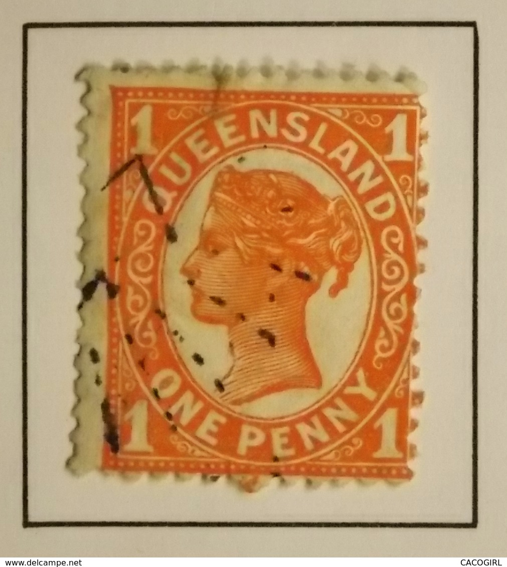 1895 Australie > Queensland  Mi:AU-QU 93 - Queen Victoria - Oblitéré - Oblitérés