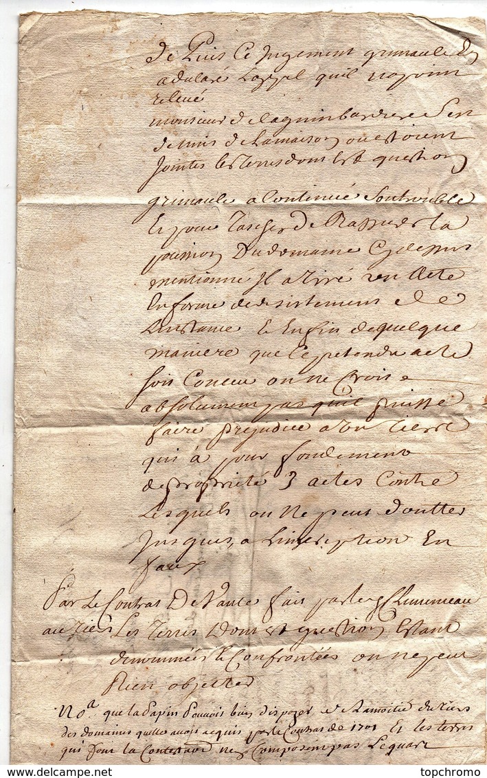Récapitulatif Des Contrats De Vente, Actions Jugements Concernant Grimault à Partir De 1701 Lemanceau De La Guimbardière - Manuscrits