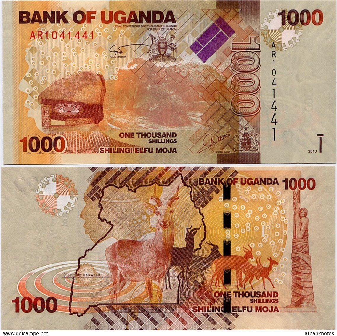 UGANDA       1000 Shilingi       P-49a       2010       UNC - Uganda