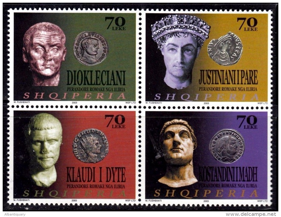 Albania Stamps 2003. Roman Emperors From Illyria. ILLYRIAN EMPERORS. Set MNH - Albanien