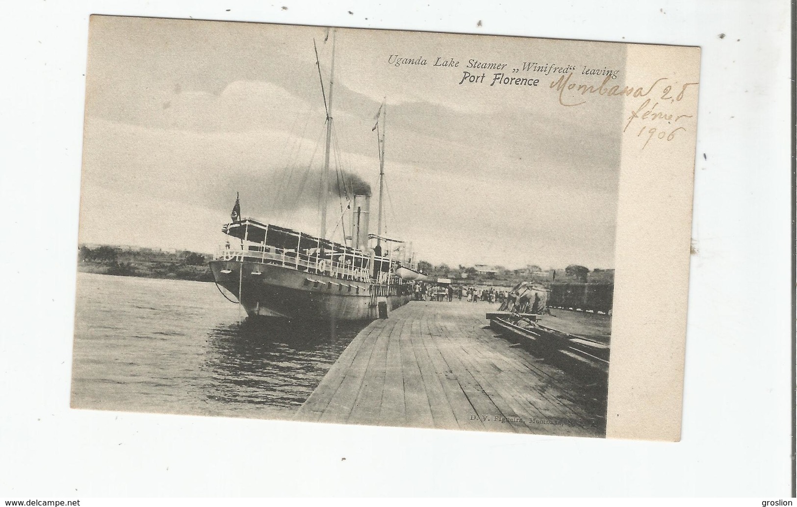 PORT FLORENCE (KISUMU)  UGANDA LAKE STEAMER "WINIFRED" LEAVING 1906 - Kenya