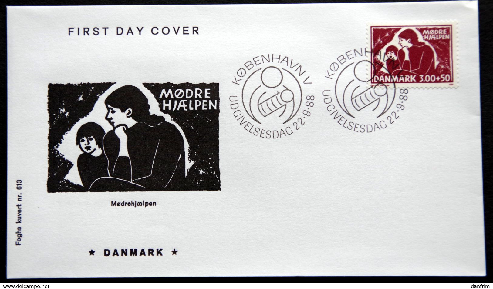 Denmark 1988 The Mothers Aid Institution Of 1983 MiNr.929 FDC ( Lot Ks) FOGHS COVER - FDC