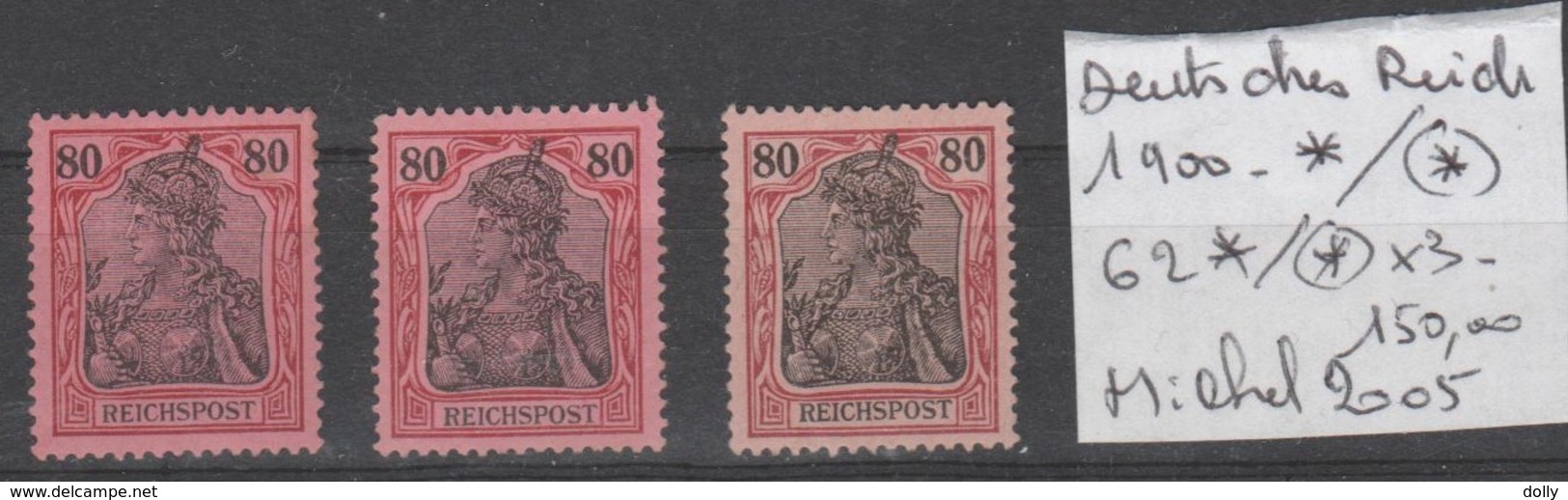 TIMBRES D ALLEMAGNE NEUF*/(*) 1900 Nr  62*/(*) X 3    COTE  150€ - Neufs