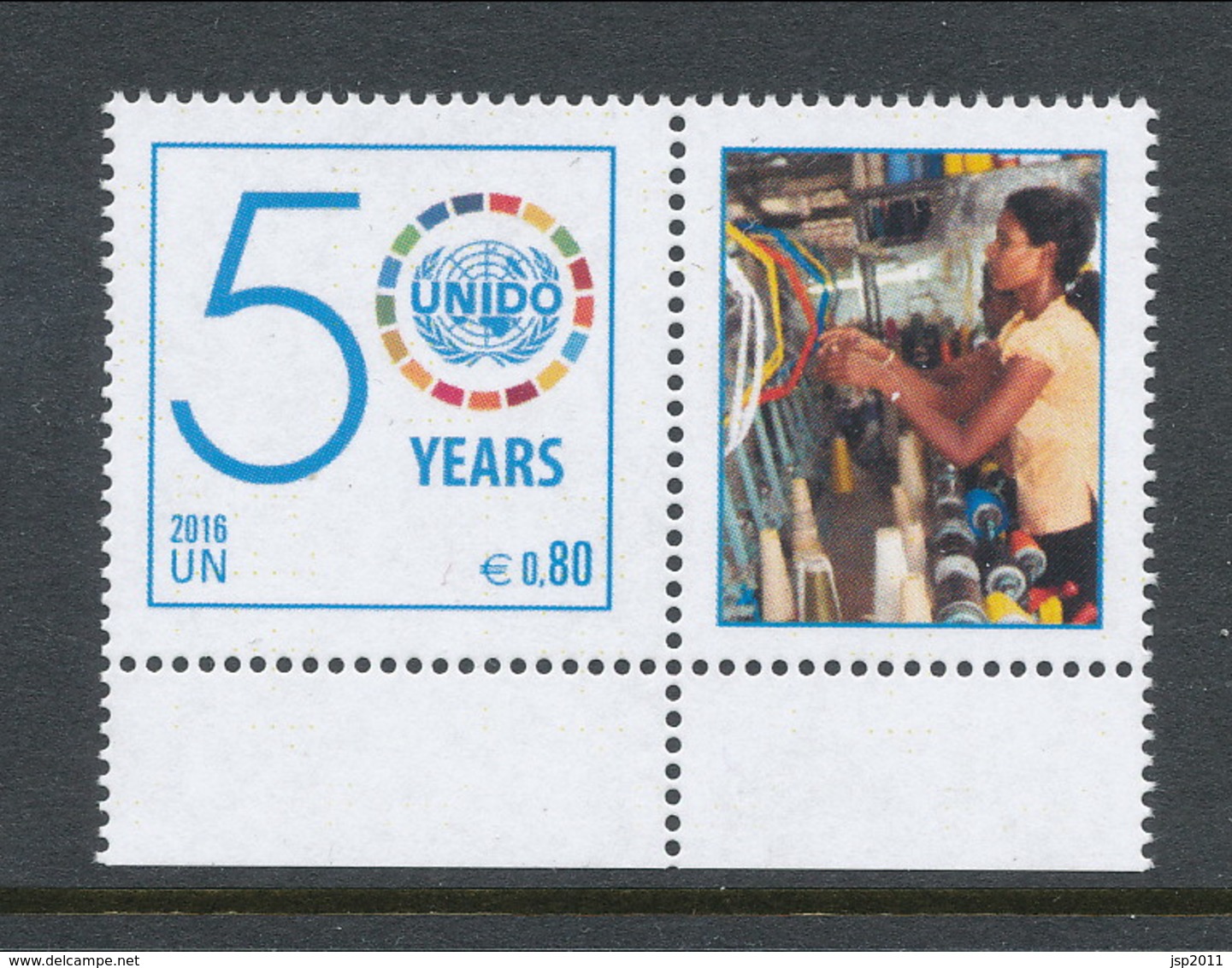 UN Wien 2016. Michel # 917. Single With Tab From Personalized Sheet . MNH (**) - Neufs