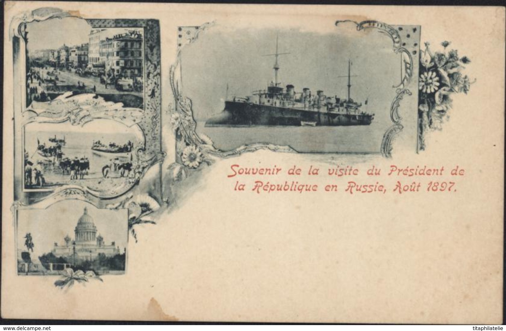 CPA Carte Postale Précurseur Souvenir De La Visite Du Président De La République En Russie Août 1897 - Saluti Da.../ Gruss Aus...