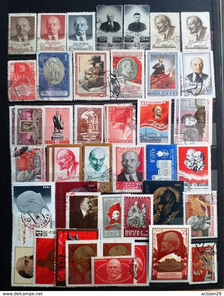 LOT DE 45 TIMBRES URSS - Collections