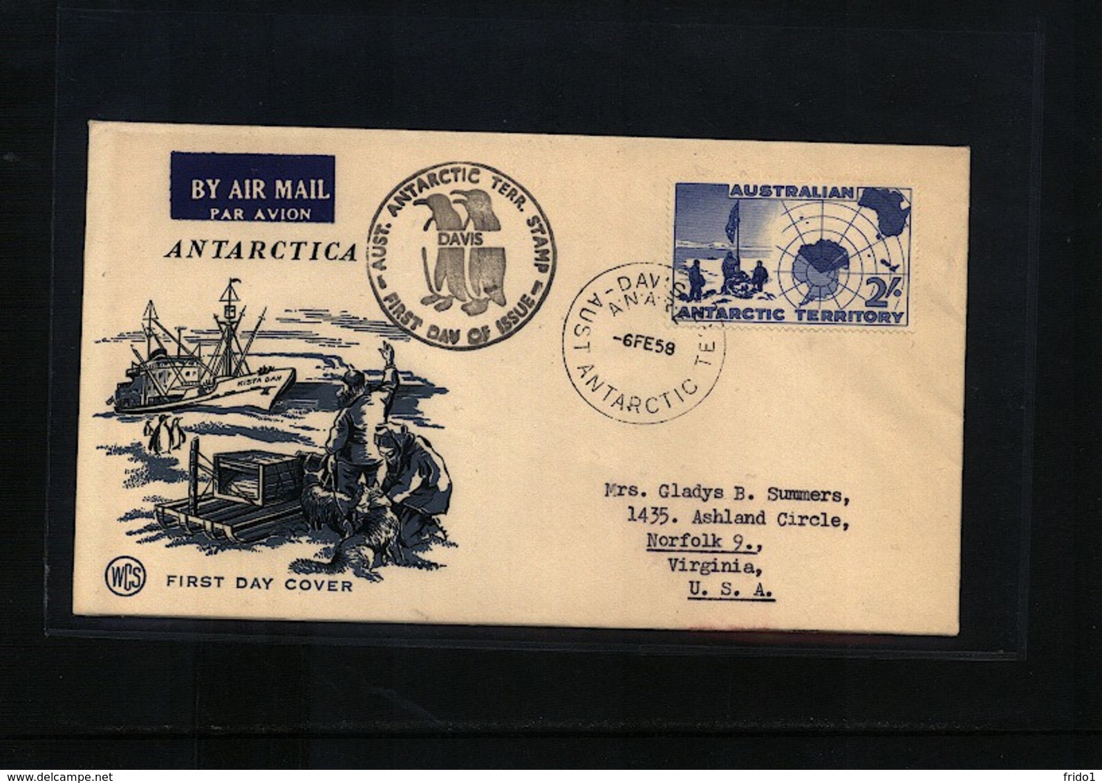 Australian Antarctic Terrritory 1958 Antarctica Davis  FDC - FDC