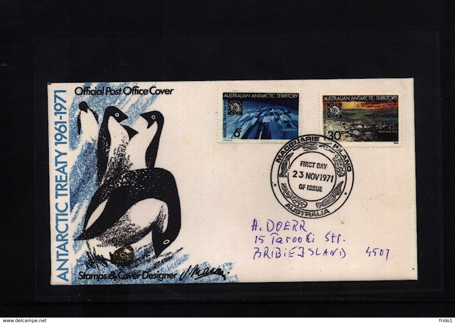 Australian Antarctic Terrritory 1971 Antarctic Treaty FDC - Briefe U. Dokumente