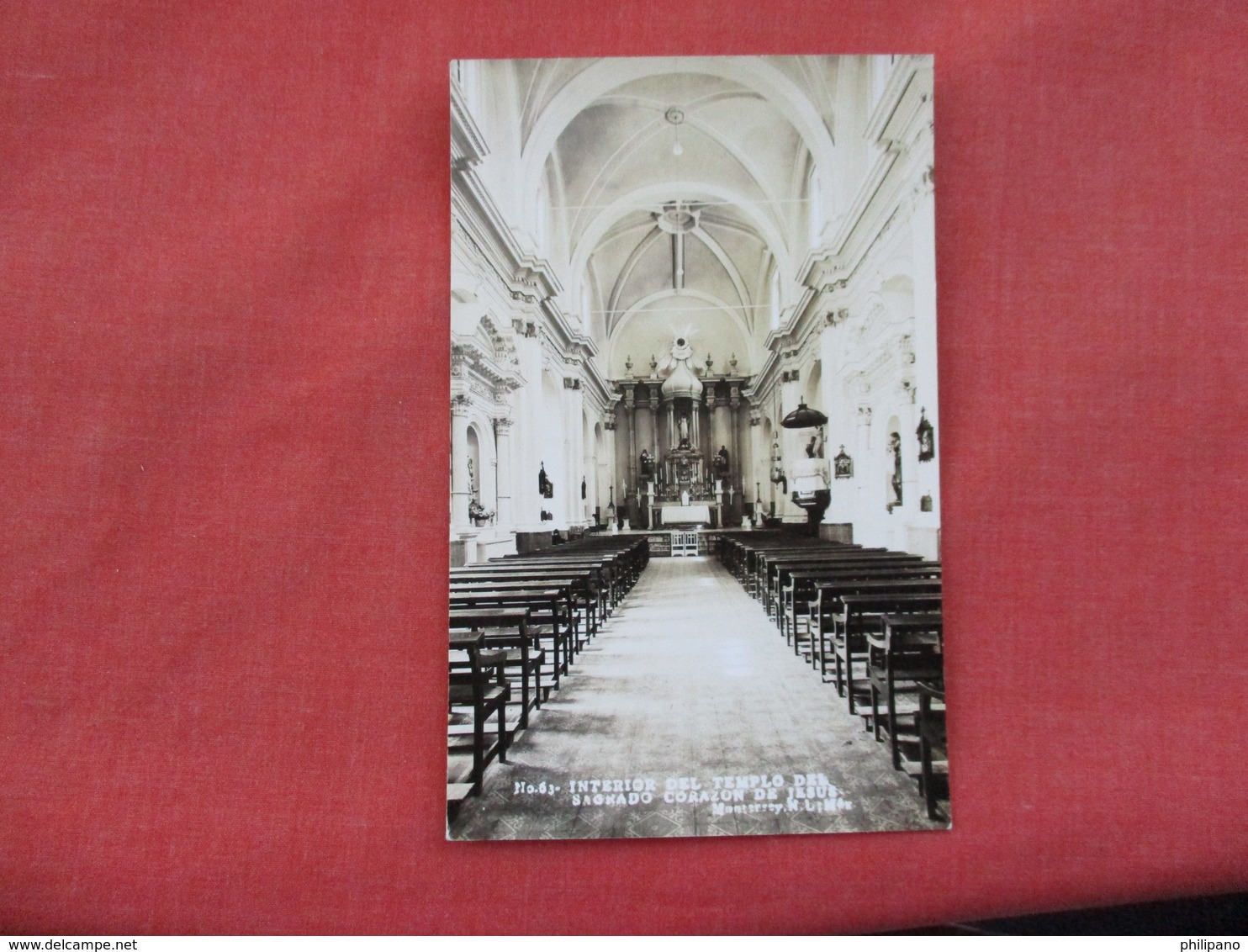 RPPC  Mexico Interior Del Templo Del Sagnado Corazon De Jesus Monterrey     Ref. 3079 - Mexique