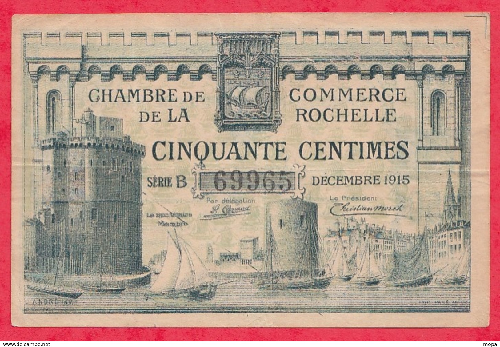 50 Centimes Chambre De Commerce De La Rochelle 1915 Dans L 'état - Chambre De Commerce
