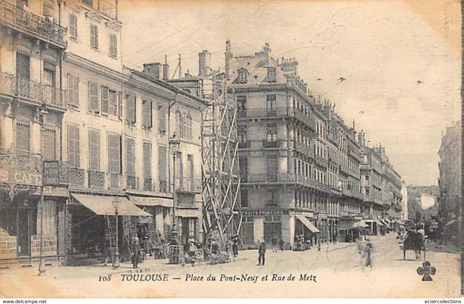 Thème Métier. Maçon. Échafaudage.   Toulouse  31  Travaux Place Du Pont Neuf Et Rue De Metz   (voir Scan) - Andere & Zonder Classificatie