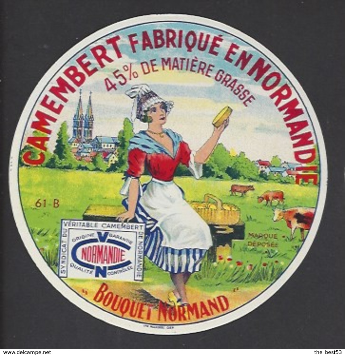 Etiquette De Fromage  Camembert  -  Bouquet Normand  - Laiterie De Mantilly    (61 B ) - Fromage
