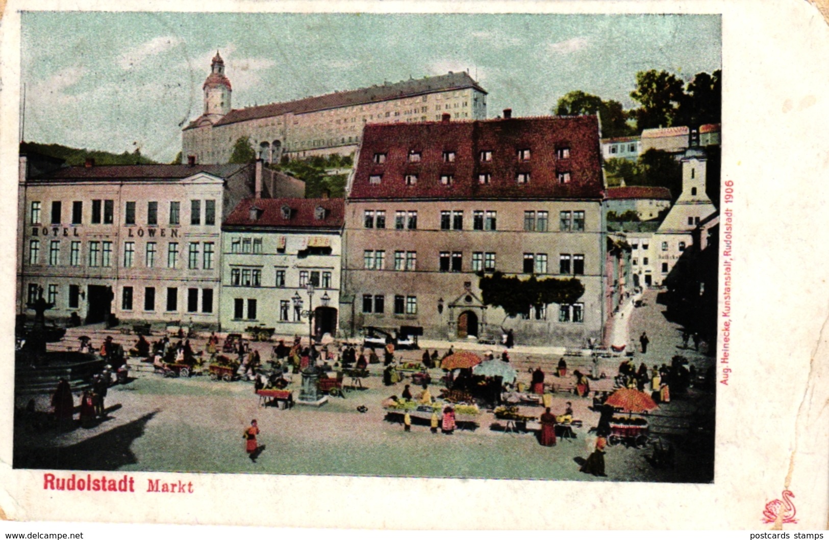 Rudolstadt, Markt, Markttag, Feldpost 1915 - Rudolstadt