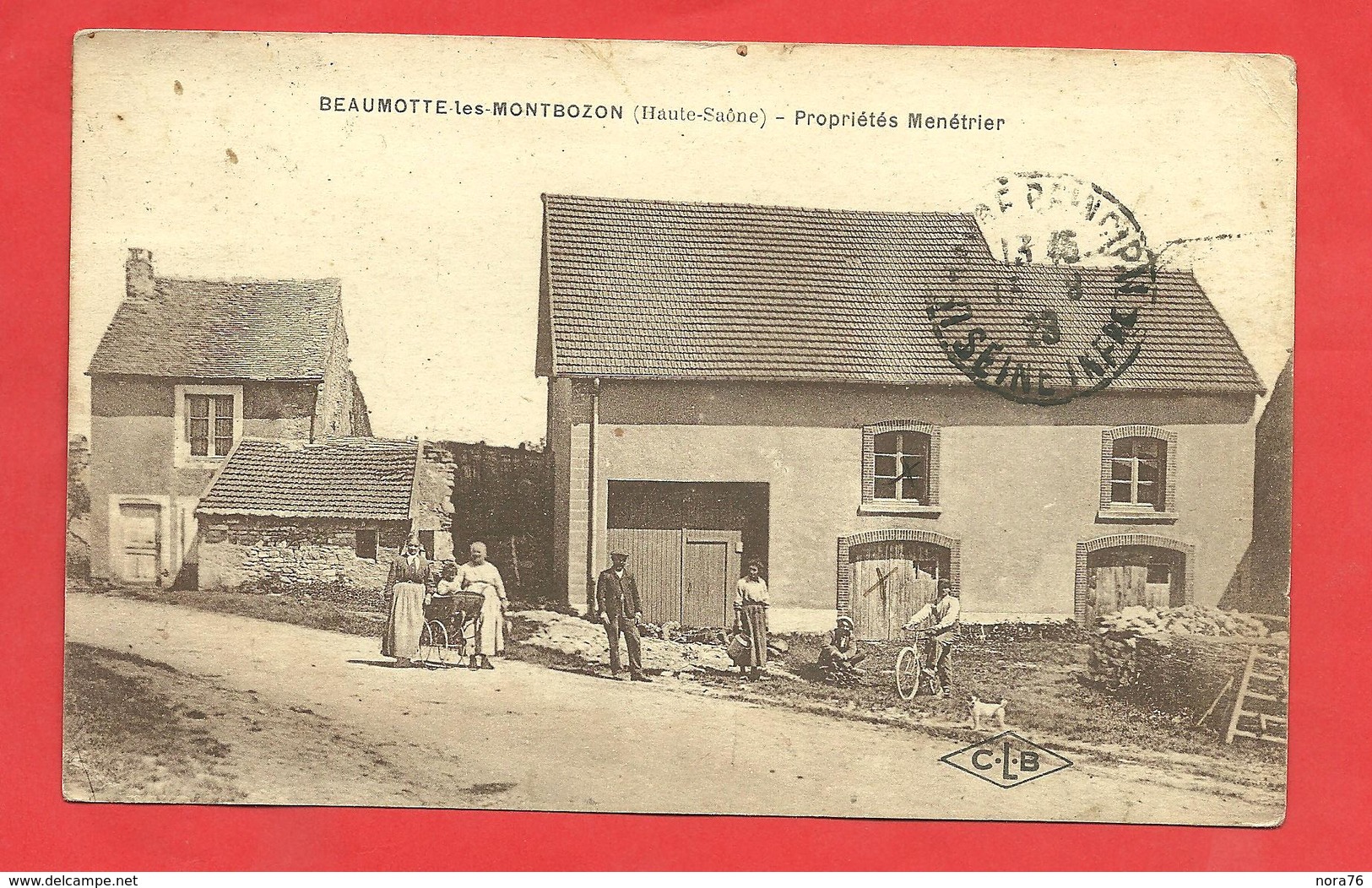 CPA 1928 Beaumotte-les-Montbozon (70) Propriétés Ménétrier Personnages (qqles Traces,état) - Autres & Non Classés