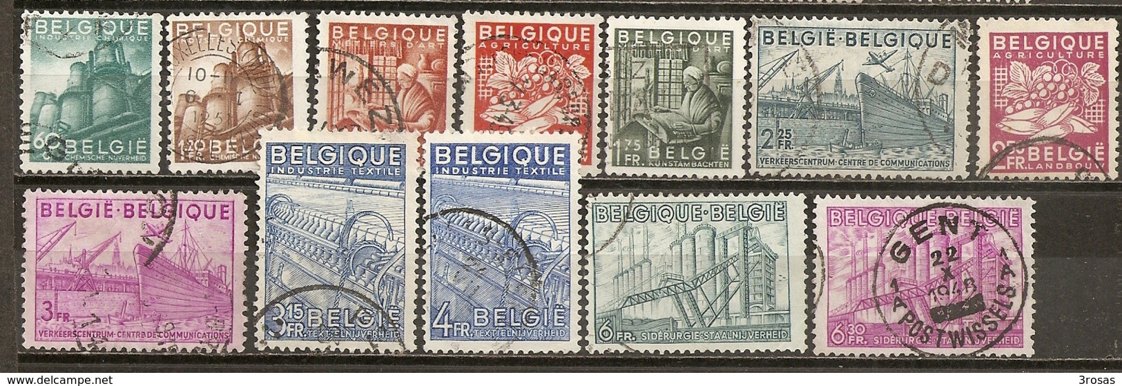 Belgique Belgium 1948 Industry And Agriculture Set Complete Obl - Used Stamps