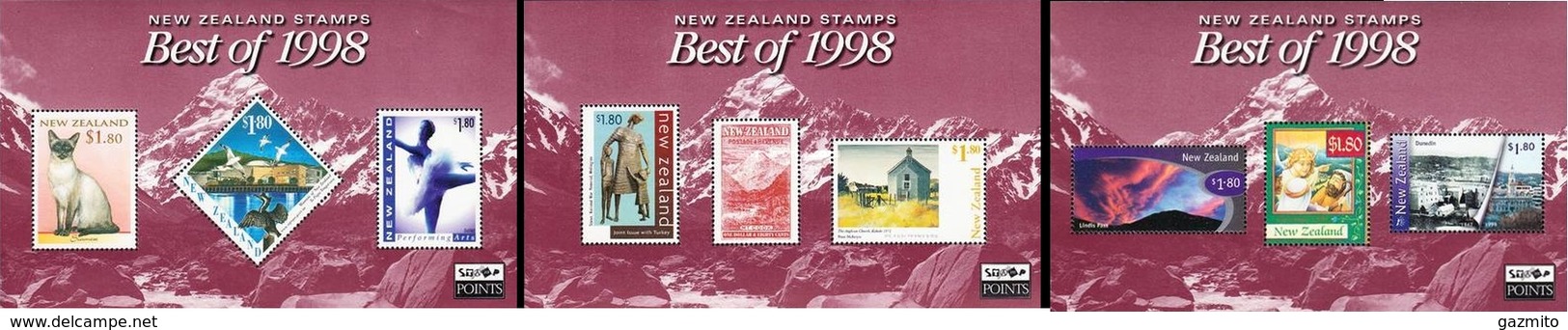 New Zeland 1999, Best Stamp 1998, Cat, Birds, Dance, 3BF - Albatros