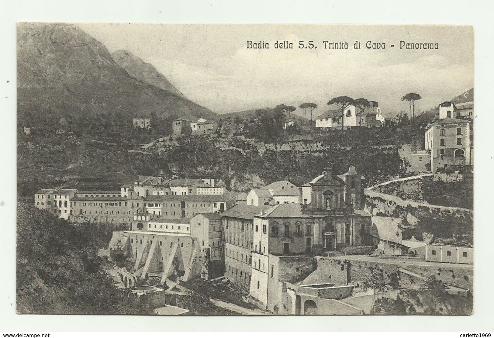BADIA DELLA SS. TRINITA' DI CAVA - PANORAMA 1913   VIAGGIATA FP - Cava De' Tirreni