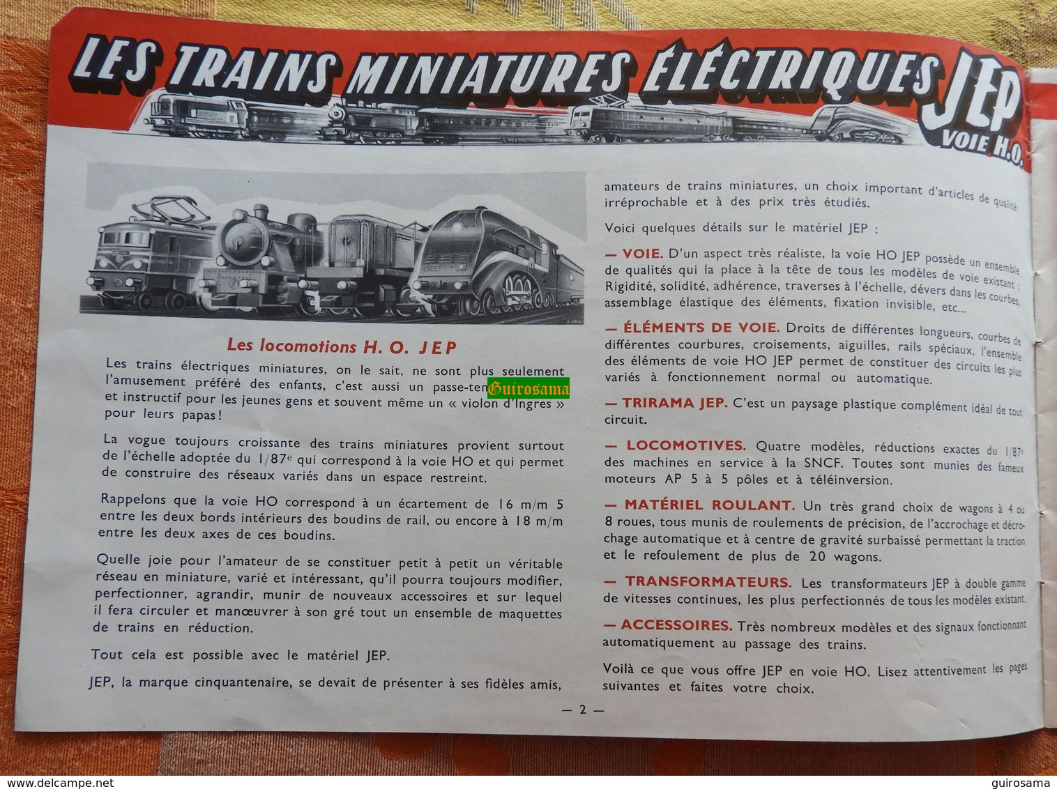 Catalogue JEP Bleu Voie HO Série 60, Dess Georges AROU, Avec Prix (tarif B8) : Trains JEP - 1957 - Andere & Zonder Classificatie