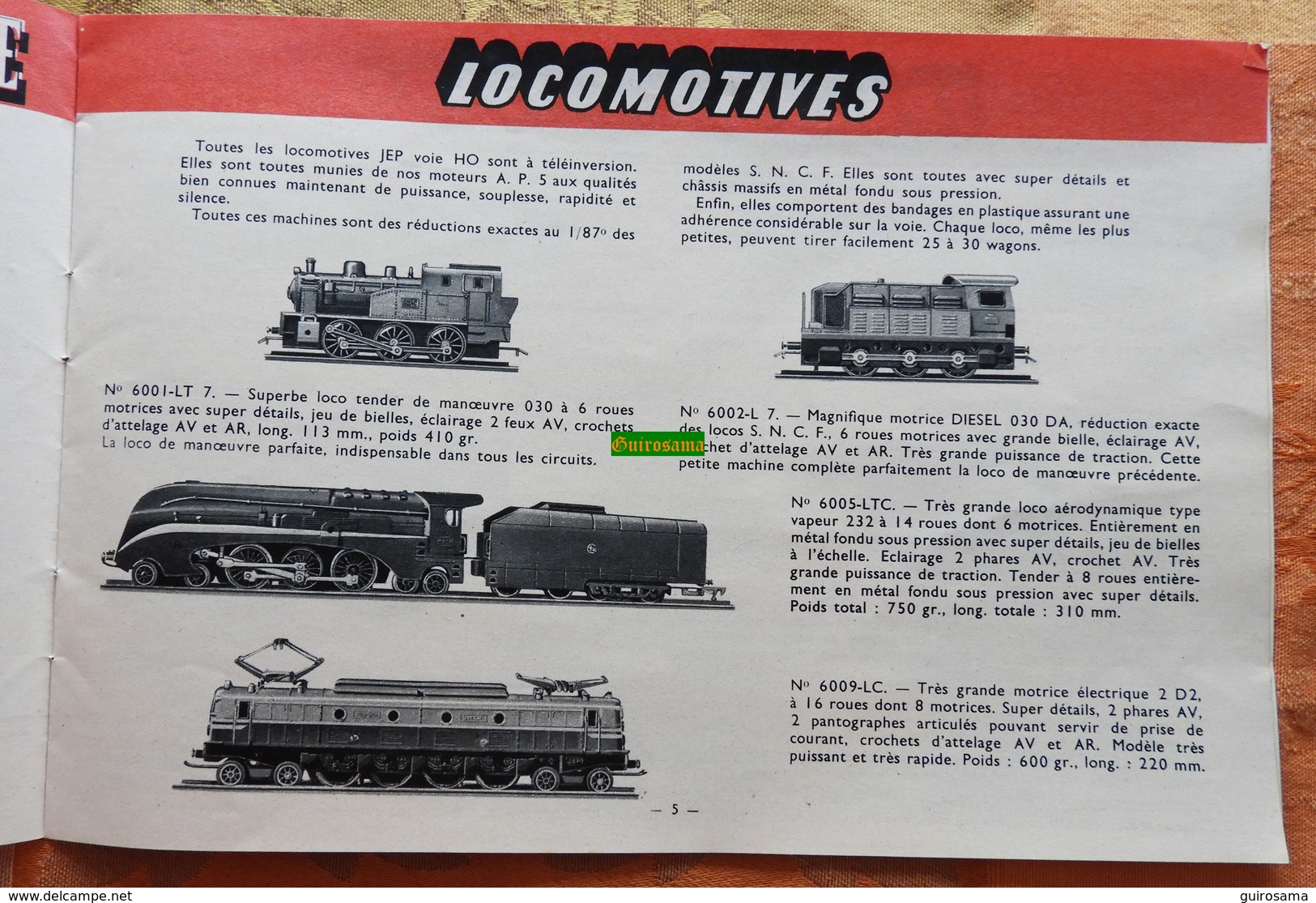 Catalogue JEP Bleu Voie HO Série 60, Dess Georges AROU, Avec Prix (tarif B8) : Trains JEP - 1957 - Autres & Non Classés