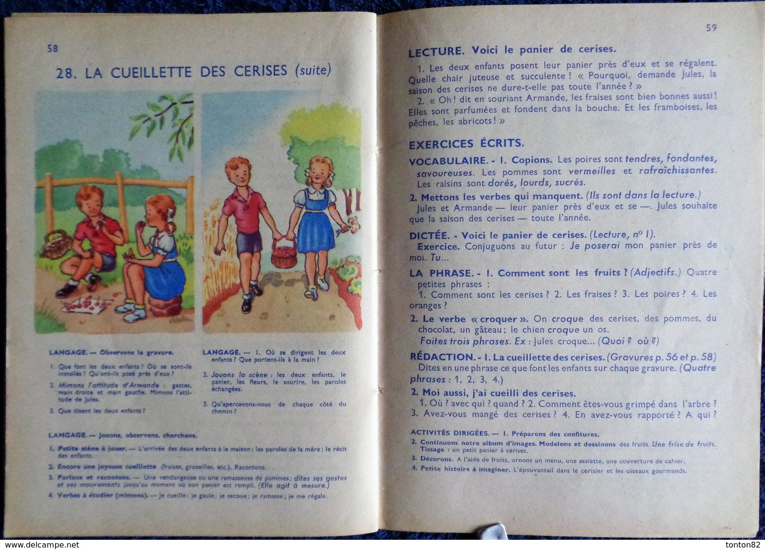 David / Haisse / Bouret - Notre Premier Livre de Vocabulaire - Cours élémentaire - Fernand Nathan - ( 1953 ) .