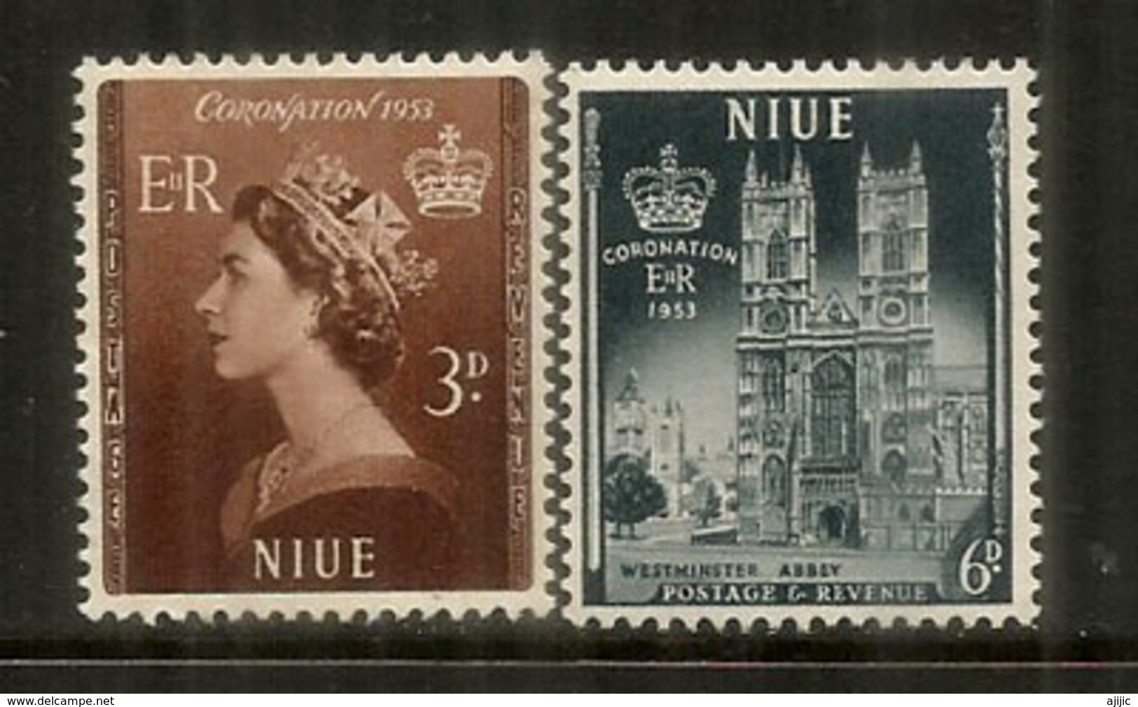 Couronnement De La Reine Elisabeth II 1953,  2 Timbres Neufs ** 1953 De L'île NIUE - Niue