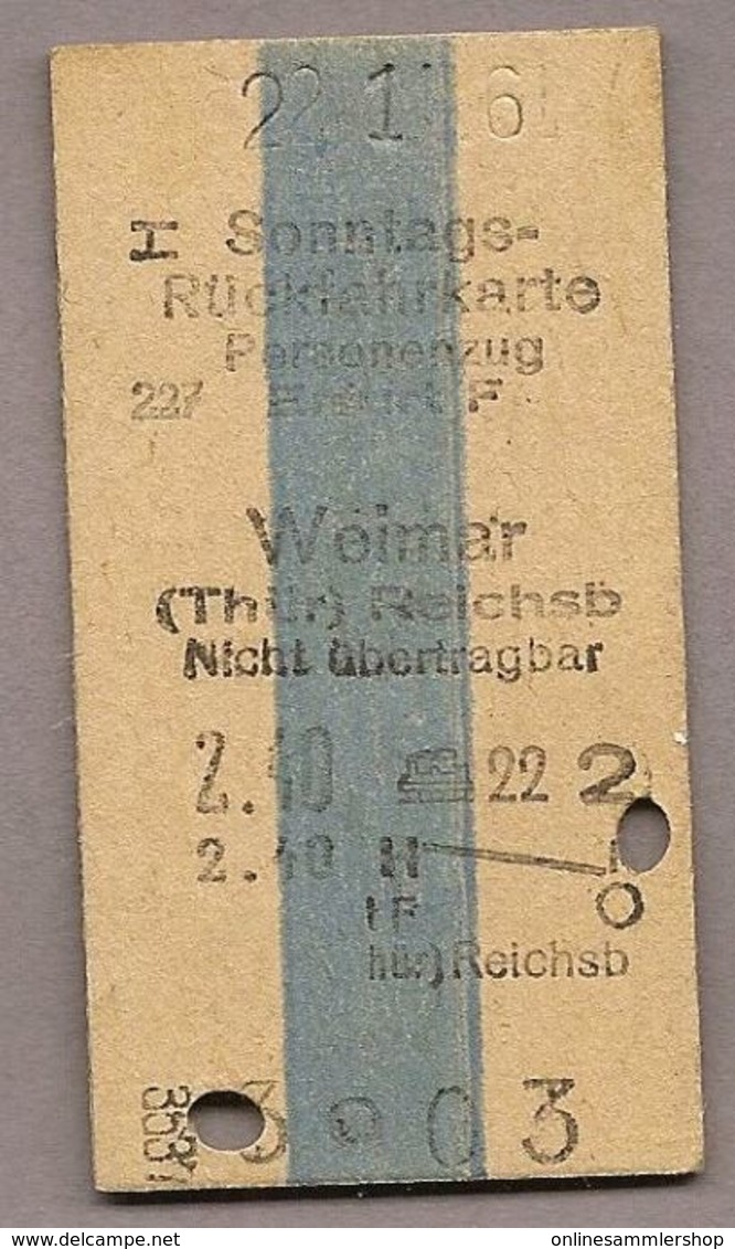 BRD - Pappfahrkarte (DR) -  Erfurt - Weimar Von 1961 - Europa