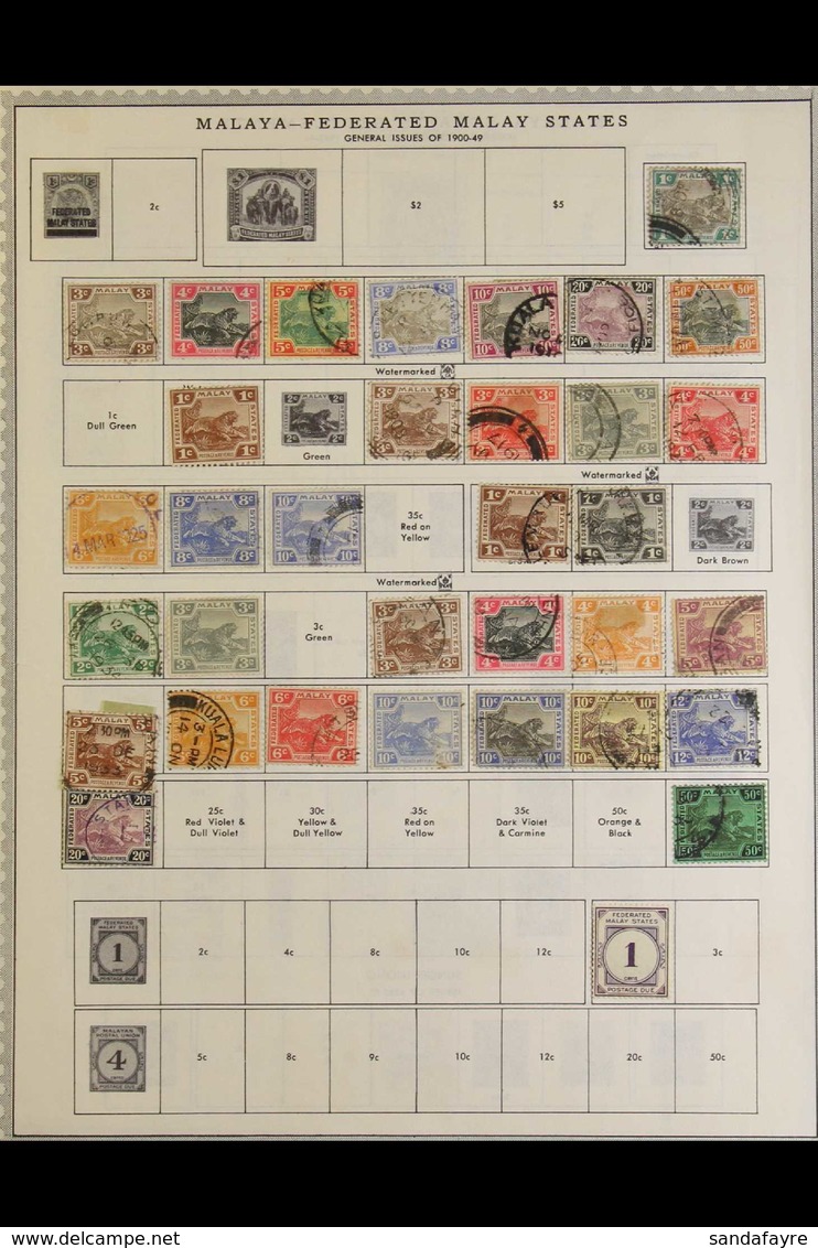 BRITISH COMMONWEALTH CARTON With Useful Malayan States On Pages Incl. Some Early Overprints, Later To High Values; Hong  - Otros & Sin Clasificación