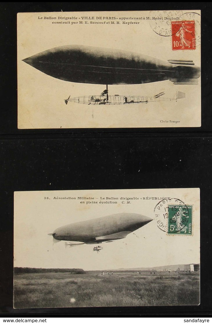 AIRSHIPS 1900's-1930's Interesting Group Of Unused & Used PICTURE POSTCARDS Featuring Various Airships, Including 'Ville - Unclassified