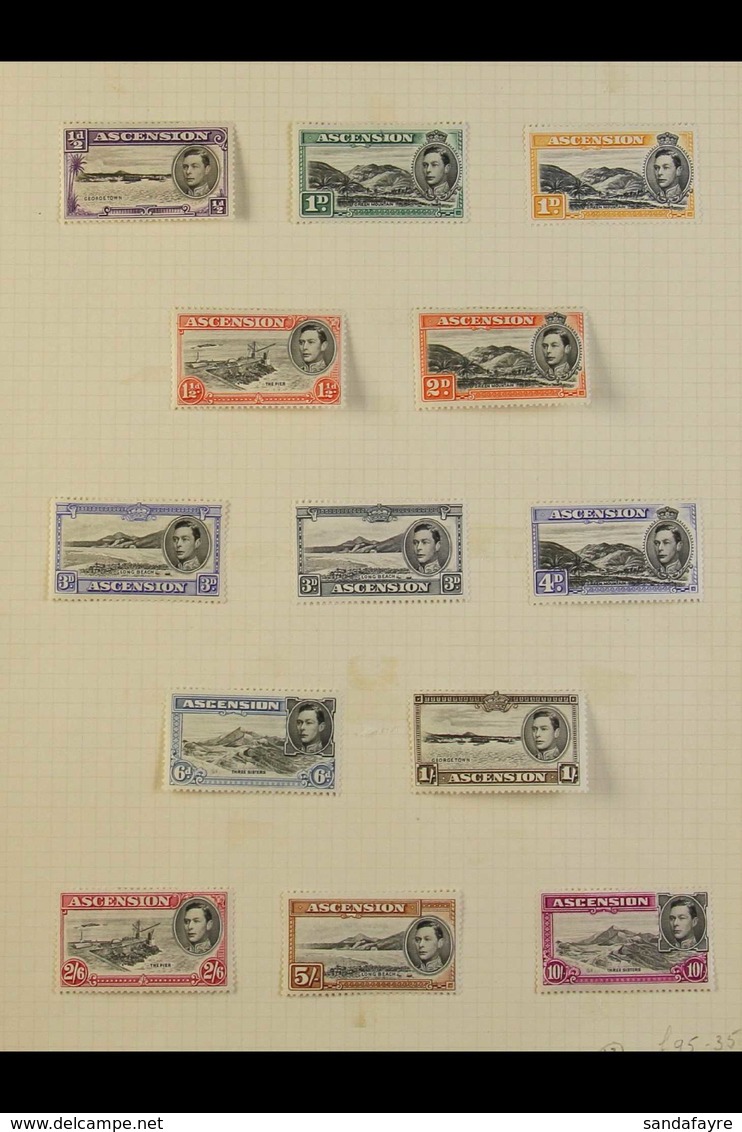1938-53 The Complete KGVI Pictorial Set With All Perf And Colour Changes, SG 38/47b, Very Fine First Hinge Mint On Old A - Ascensione