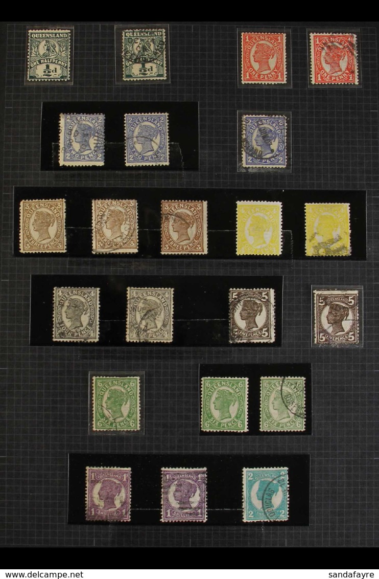 QUEENSLAND 1879-1908 "SIDE FACE" COLLECTION - Chiefly Used, Presented In Issue Order With A Good Range Of Basic Stamps P - Sonstige & Ohne Zuordnung